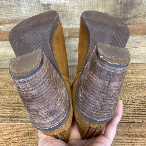 BP Boots Womens 8.5 Tan Genuine Leather Suede‎ Ankle Booties Nordstrom - Picture 14 of 14